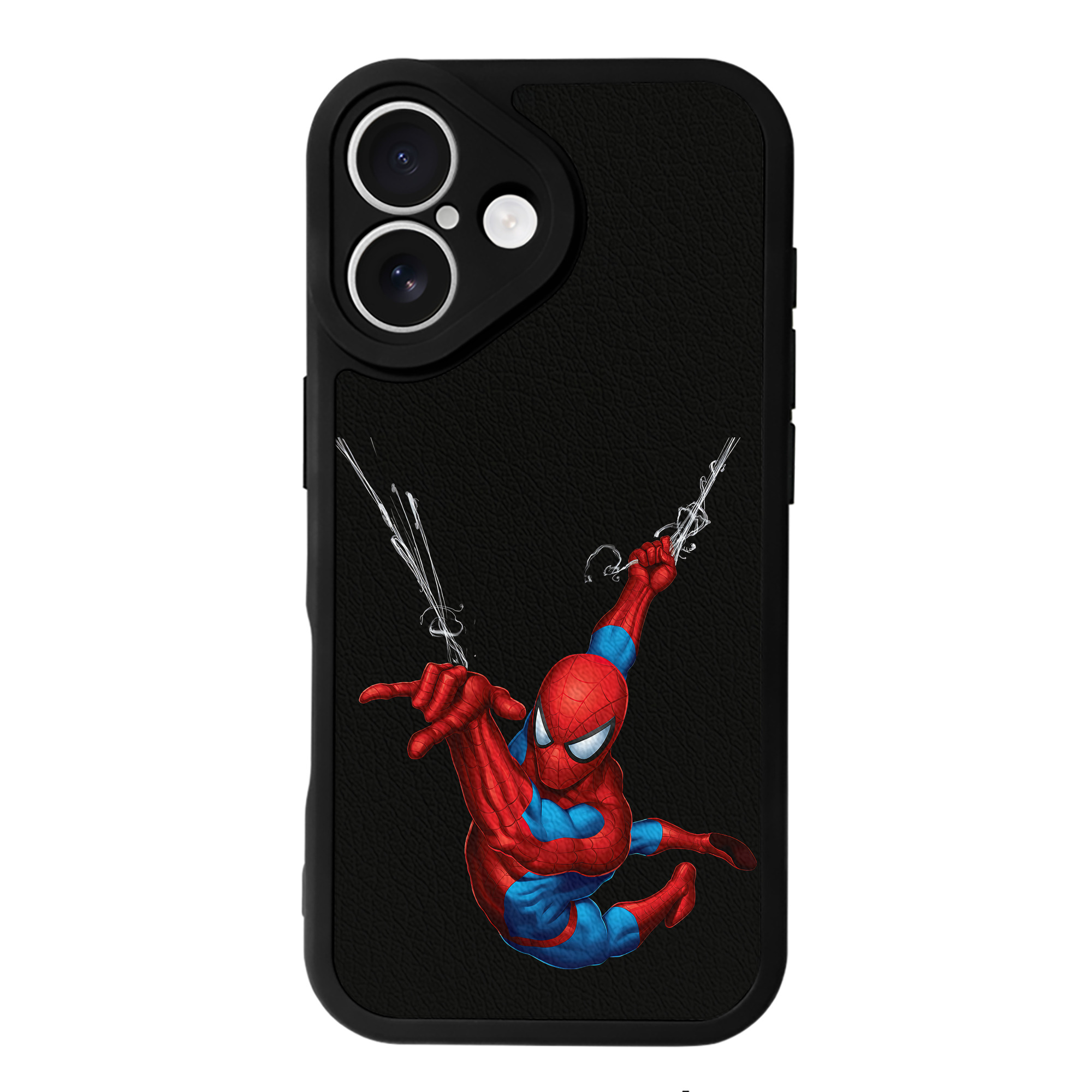 Spider Man スパイダーマン 【iPhone 16シリーズ対応】シリコンスマホケース（レザー調） 材質：シリコン